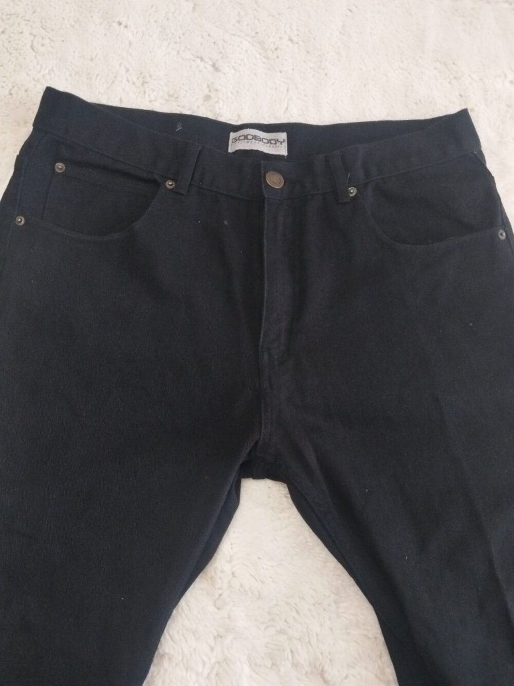 Vintage Y2K Godbody Streetwear Classics Black Denim Jeans Mens 36x32 Baggy Loose